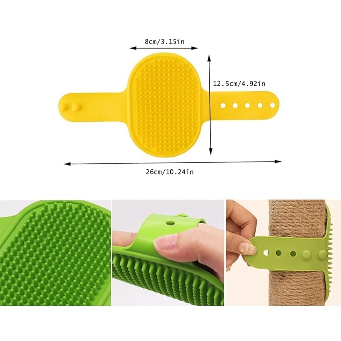 Silicone Grooming Strap Pad for Cats, 2-in-1 Self-Groomer, Adjustable Silicone Pet Grooming Tool, Soft Pet Face Scratcher Rubber Massager for Indoor for Cats & Dogs