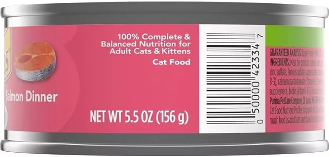 Friskies Purina Salmon Dinner Pate Wet Cat Food 5.5 Ounce (Pack of 12)