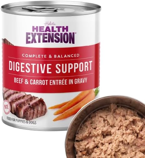 Health Extension Digestive Support Variety Pack Wet Dog Food, (9 oz, Case of 6 Cans) – Complete & Balanced with Superfoods & Gravy for Optimal Digestion