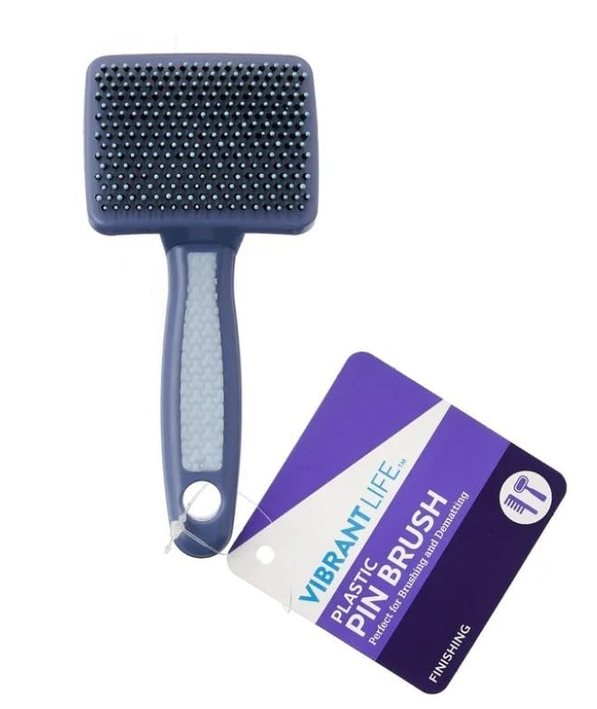 (2 Pack) ~ Plastic Cat Pin Brush - Pet Grooming Brush for Long Haired Cats, Kitten, Soft Bristle, Pin for Pets.