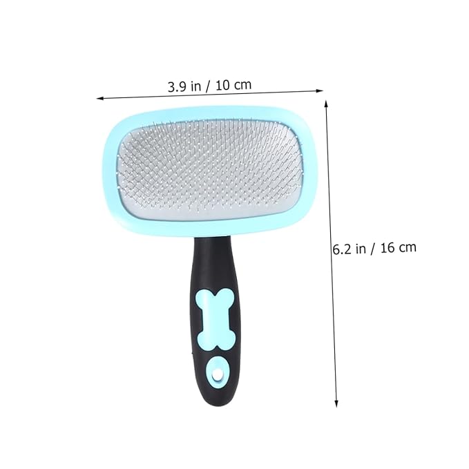 Rotatable Pet Grooming Comb Comfortable Massager Tool for Dogs Cats Large Blue with Dots Hair Removal Tangle Cleaning