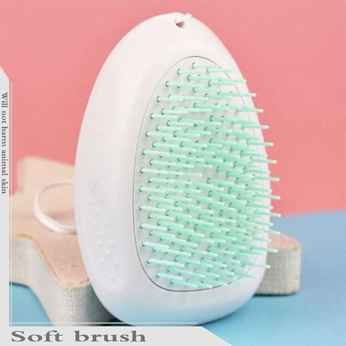 Pet New Product Cat Grooming Massage Brush One-Key Hair Removal Green