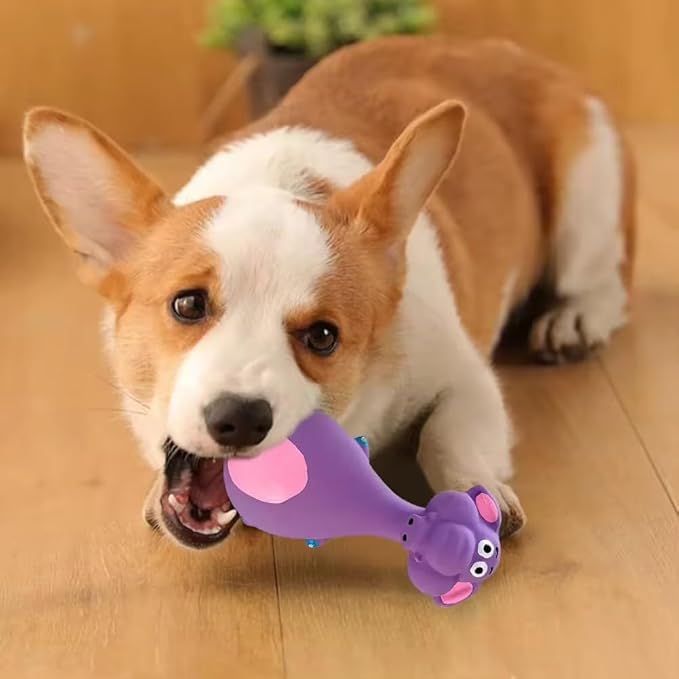 4pcs Cute Latex Dog Chew Toys with Sound, Interactive Biting Toys for Dental Health, Puppy Teething Pet Supplies Multicolor