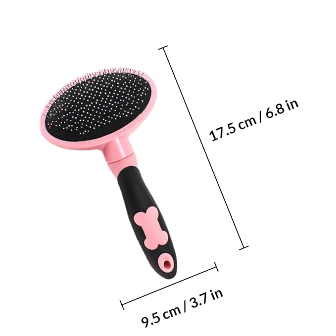 Pet Brush Cat Hairbrush Grooming Tool Pink Pet Comb with Massage Function for Cats and Dogs Shedding and Cleaning Tool