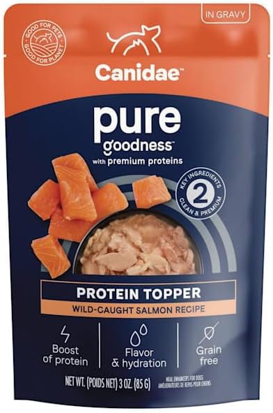 CANIDAE, Pure Wild-Caught Salmon Recipe in Gravy Protein Topper Wet Dog Food, 3.04 Ounce