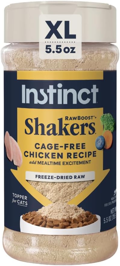 Instinct Raw Boost Shakers, Freeze-Dried Powder, Cat Food Topper - Chicken, 5.5 oz. Bottle