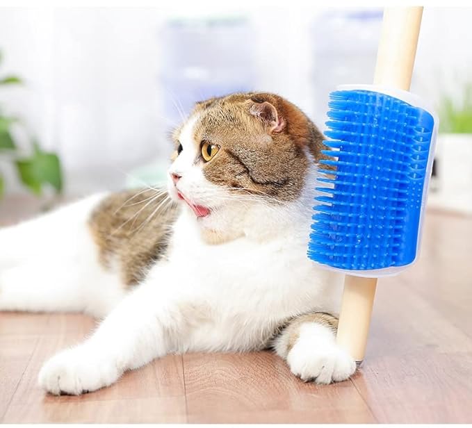 6 Pack Cat Self Groomer with Catnip Pouch Wall Corner Groomers Cat Face Scratcher Pet Grooming Brush Massage Combs for Short Long Haired Cats Fur Pets Dog Kitten Puppy
