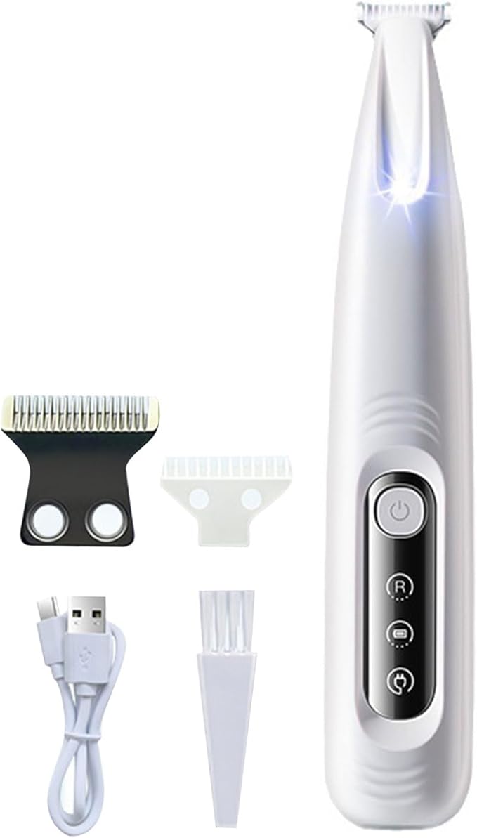Peiiwdc Multibreeds Pet Paws Hair Trimmer with LED Light Ergonomic Low Noise Electric Hair Shaver Device for Grooming Supply Haircut Machine