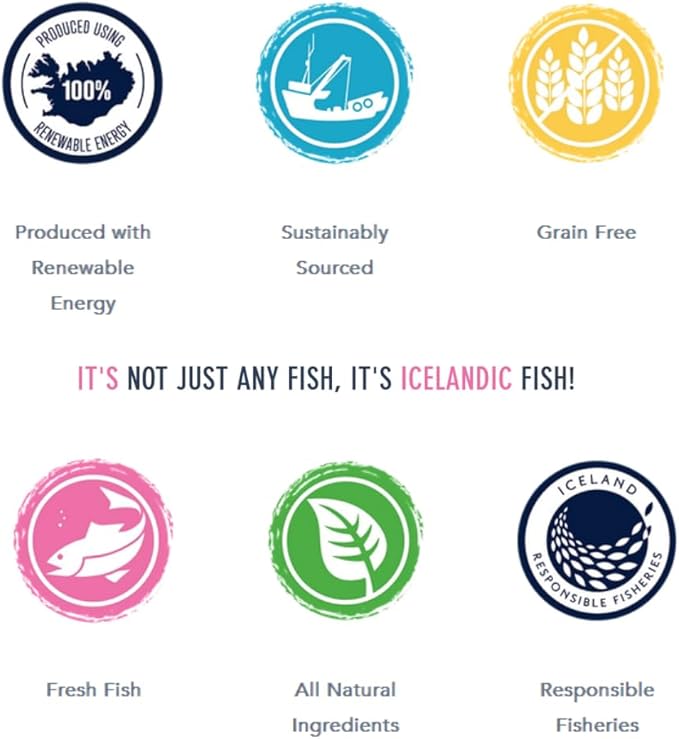 Pet Fisherman’s Feast Cat Food Topper – Herring & Cod Recipe – Sustainably Sourced, Wild-Caught in Iceland – High-Protein, Omega-3 Rich, Grain-Free – 3 oz Tins, Pack of 6
