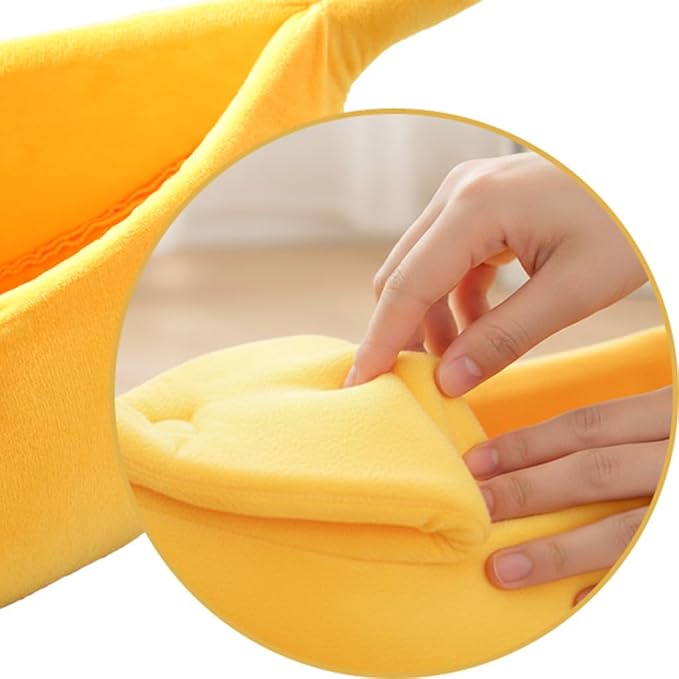 Banana Cat Bed for Cats & Small Dogs – Funny Yellow Plush Pet Cave, Indoor Hideaway for Kittens, Puppies, and Small Pets