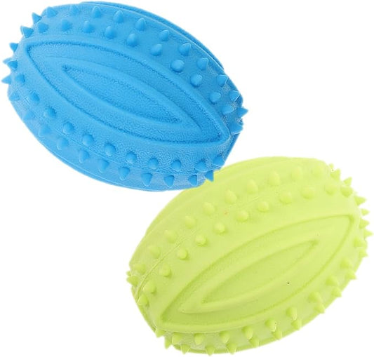 2pcs Small Dog Squeaky Balls Rubber Chew Interactive Teething Balls for Puppies Portable Pet Supplies