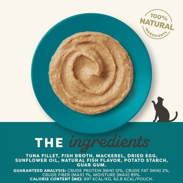 Applaws Mousse Natural Wet Cat Food in 4 Flavors with Tuna Fillet, Salmon, Mackerel or Chicken (12 Pouches Total, 2.47 Ounces Each) Plus Shaynanigans Silicone Lid