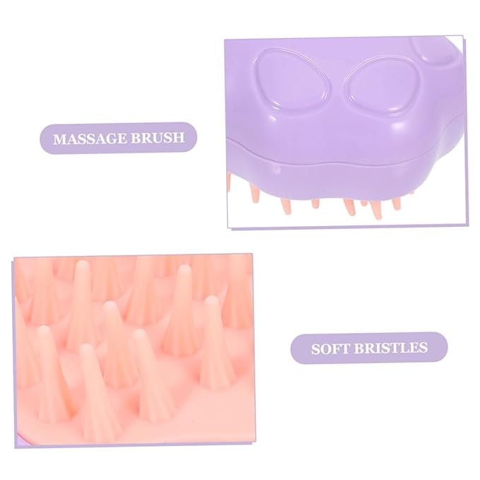 HEMOTON 2pcs Pet Steam Brush for Cats Dogs Self-cleaning Grooming Tool Massage Function Material Bath Brush for Travel Everyday Use