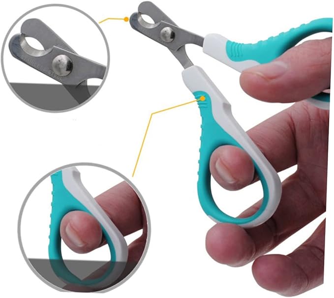 BESPORTBLE Portable Pet Nail Clipper Ergonomic Stainless Steel Dog Cat Nail Trimmer Safety Guard Non- Handle for Comfortable Grooming Sky- Color for Home Use