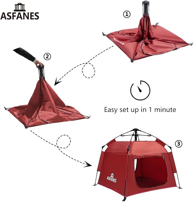 Outdoor Pet Automatic Camping Tent, Pop up Cave Bed for Indoor Cats and Small Dogs, Portable Cat House Dog House, Red.
