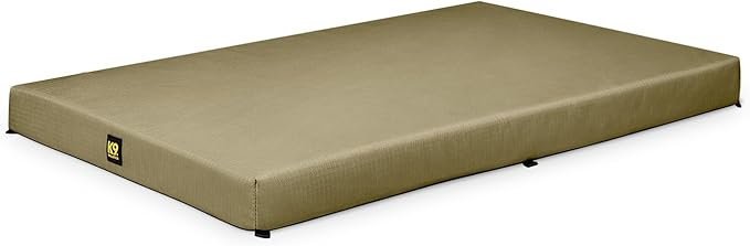 K9 Ballistics Tough Ripstop Orthopedic Crate Bed - Durable Kennel Pad with Washable Cover for Puppies and Medium Dogs, 35 x 22 fits 36” Wire Crate, Sage Green