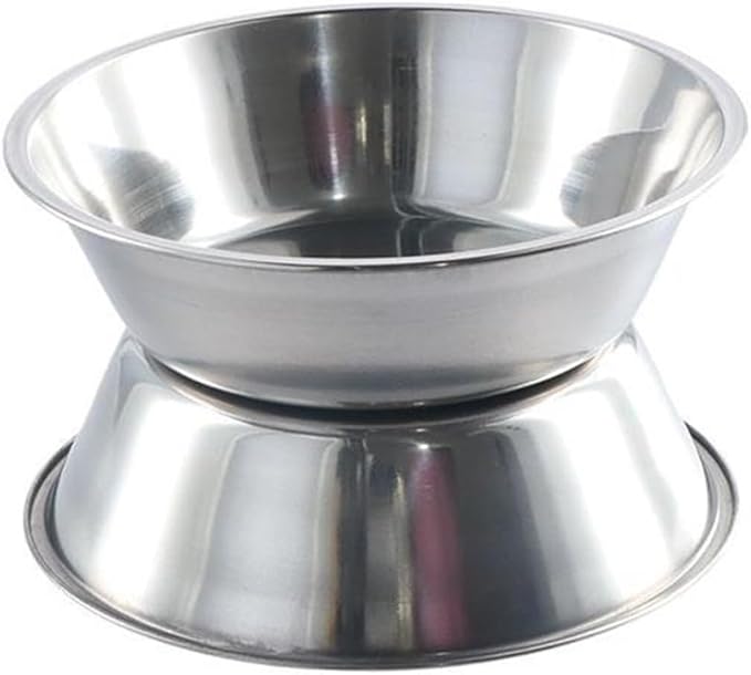 Pet Supplies Large Capacity Dog Bowl Non-Rust Stainless Steel Cat Water Feeder Bowls Silver Pet Food Container Kitten(Size XXL)