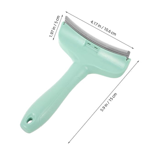 UPKOCH Pet Deshedding Comb for Dogs and Cats, Metal Fur Rake Brush with Long Teeth, Large Green Grooming Tool for Removing Matted and Loose Hair at Home