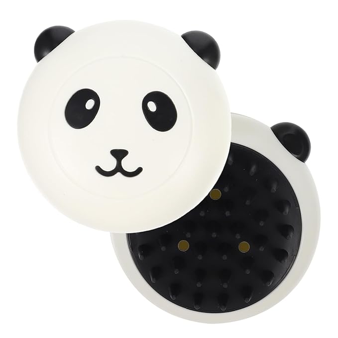 Angoily 2pcs Pet Bath Brushes Wear-resistant Dog Grooming Combs with Panda Design for Shedding and Massage for Dogs and Cats