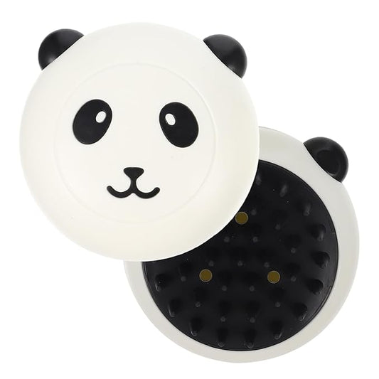 Angoily 2pcs Pet Bath Brushes Wear-resistant Dog Grooming Combs with Panda Design for Shedding and Massage for Dogs and Cats