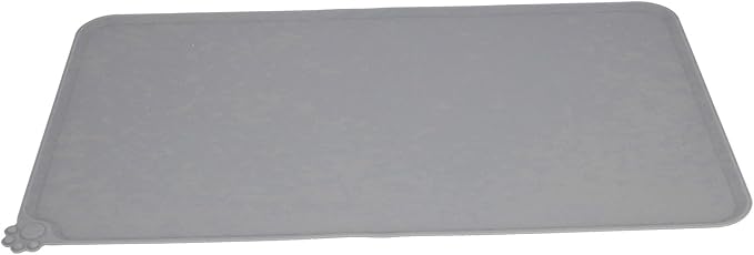 Silicone Non Slip Pet Feeding Bowl Mat for Dogs, Leakproof Dog Placemat for Food and Water, 11.8x18.9in Pet Supplies (Grey)