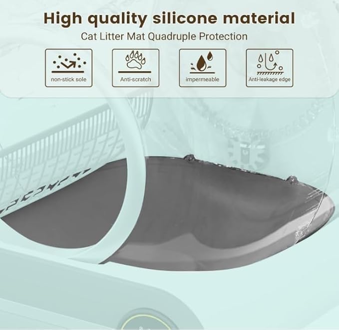 Silicone Litter Pad Accessory Anti Bite Leakproof Anti Scratch Replacement Easy to Clean for Automatic Cat Parts 19.49x15.75x0.39inch