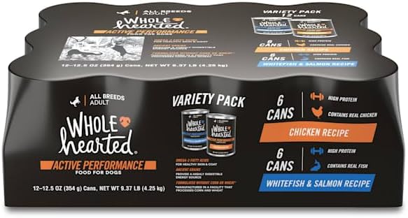 WholeHearted Active Performance Variety Pack Wet Dog Food 12.5 oz. Count of 12