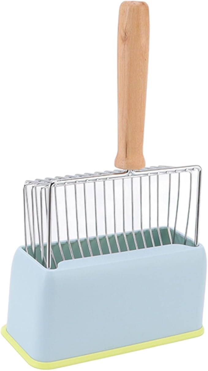 Ymiko Metal Cat Litter Scoop, Cat Poop Shovel Pooper Scooper Kitten Poop Sifting with Holder Litter Scoop for Box