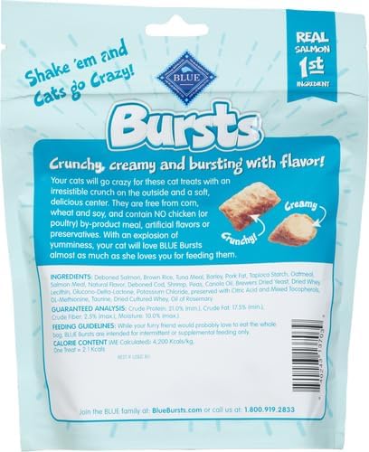 Blue Buffalo Bursts Crunchy Cat Treats, Seafood 5-oz Bag (Pack of 4)