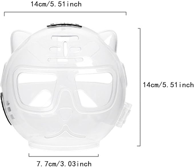 HouseVibe Breathable Cat Muzzle Mouth Cover Anti Bite Mask for Grooming Nail Trimming Bathing Travel Pet Supplies- Clear L