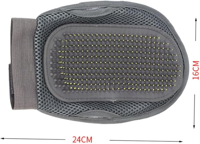 Happyyami Pet Massaging Bathing Glove for Dogs Cats Pet Grooming Glove Slicker Brush for Dogs Grey