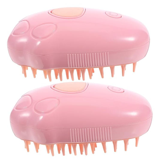 Hemoton 2pcs Steam Brush for Cats and Dogs Self-cleaning Bathing and Grooming Tool Gentle Massage and Tangled Hair Removal Safe for