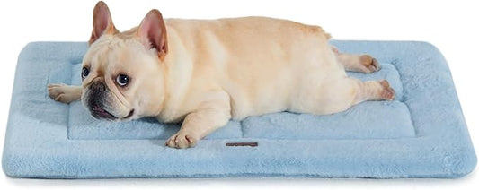 MADE 4 PETS Dog Crate Pad Bed for Medium Dogs, Washable & Reversible, Anti-Slip Kennel Mat for Cozy Sleeping, Soft Fluffy Dog Bed for Indoor & Outdoor Use, 29"x21", Blue