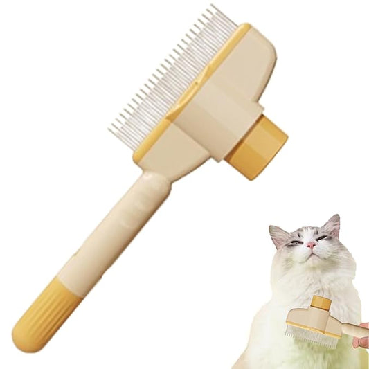 Pet Knotting Comb for Dogs, Cat Grooming Comb for Hair Knots, Puppy Grooming Combs, Pet Hair Remover Combs, Flea Cleaning Brush with Button Function