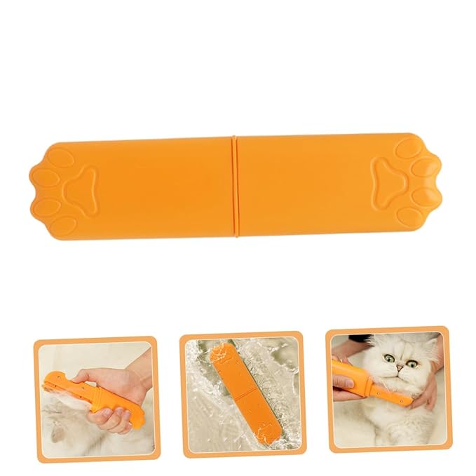 Cabilock Pet Comb for Cats and Dogs, Orange Fine-tooth Dematting Hair Removal Comb, Effective Shedding and Detangling Tool for Small and Medium Pets Grooming