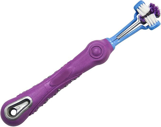 aqxreight 3 Sided Pet Toothbrush Multi Angle Dog Cat Toothbrush Pet Supplies for Oral Thoroughly Clean Pre 3 Sided Toothbrush3 Dog ToothbrushPet ToothbrushDog ToothbrushDog and (Green) (Purple)