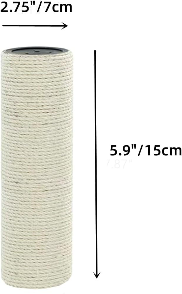 SHENGOCASE Cat Tree Tower Accessories Post Pole Replacement Parts, 5.9" L, Ø 2.75", M8 Bolt, 2-Pack