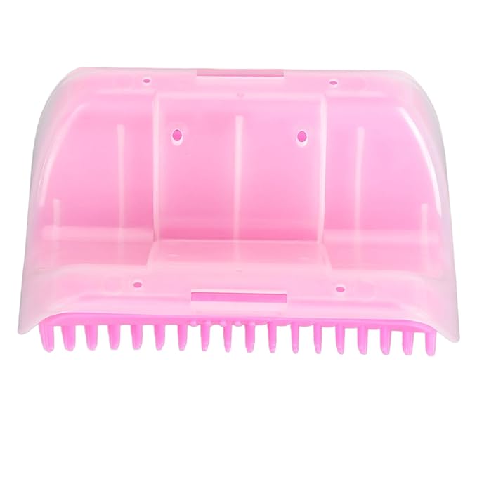 2PCS Self Grooming Cat Brush Interactive Toy Soft Cat Wall Corner Scratcher Massage Combs with Catnip (Pink)