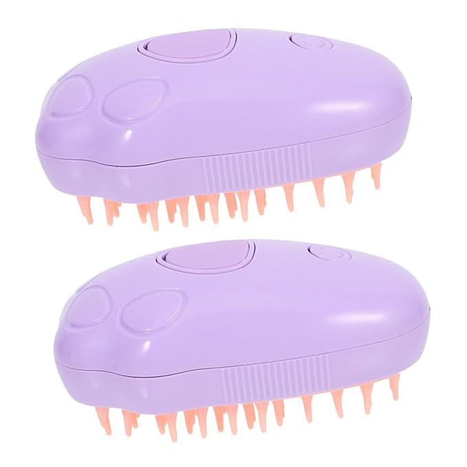 2pcs Steam Cat Grooming Brush Portable Bathing Massage Tool for Dogs and Cats Hair Self-cleaning Design for Pet Owners
