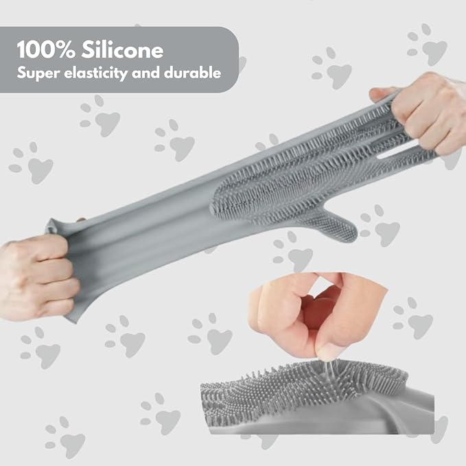 Silicone Pet Grooming Gloves for Dogs & Cats – Deshedding & Bathing Mitt – Gentle, Reusable, Easy to Clean