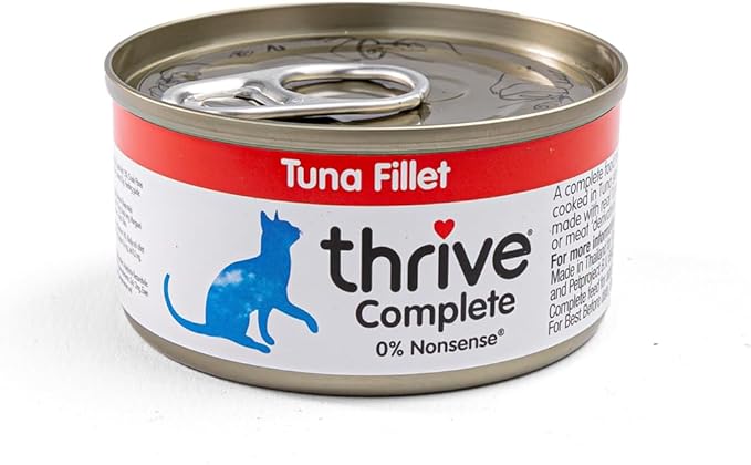 thrive Complete 100% Natural multiple flavors food for cats (6 Packs, Tuna Fillet)