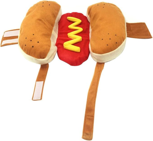 DOITOOL Hot Dog Pet Costume and Burger-Themed Dog Clothes M Size Decorative Cat Festival Outfit Christmas Pet Supplies