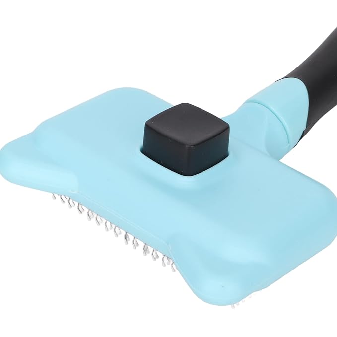 Dog Brush, Cat Brushes For Indoor Cats Curved Teeth Dog Bunny Pet Grooming Shedding Brush Self Cleaning Slicker Hair For Rabbits of All Hair Types (Blue)