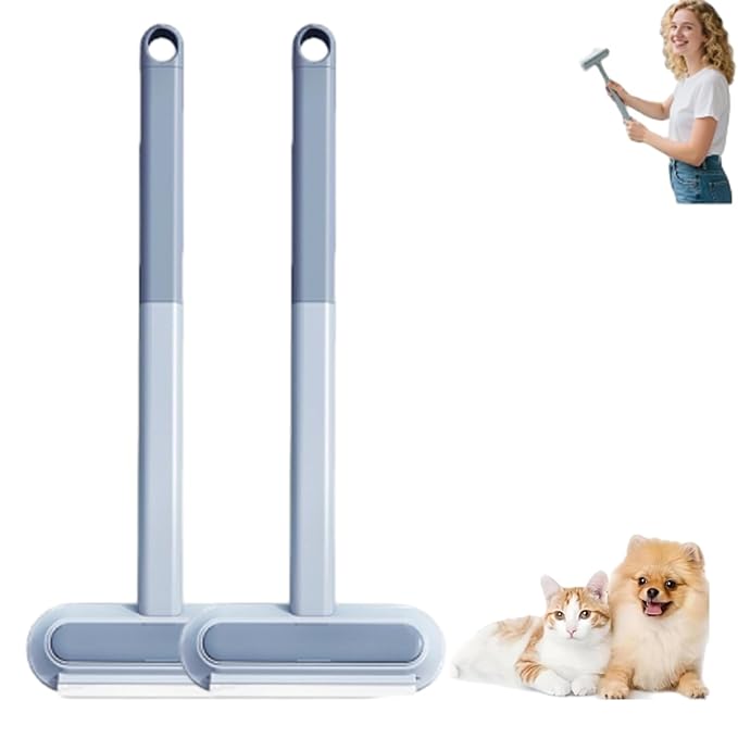 3-in-1 Pet Hair Remover, Multifunctional Hair Removal Brush, Multifunctional Pet HairRemover with Long Handle, Window Screen Cleaning Brush, for Carpets, Couches, Beds, Car Seats (2Pcs)