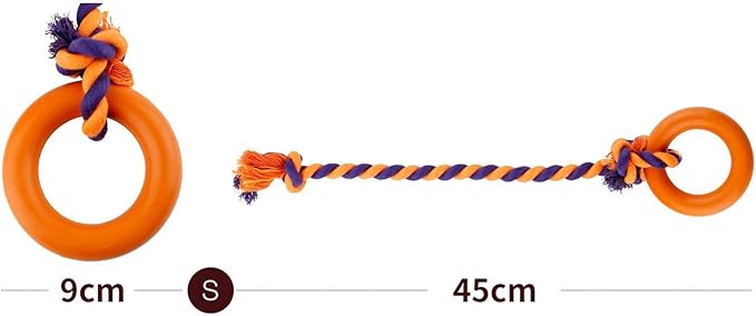 Interactive Dog Tug Toy Pets Supplies with Rings Exercise Playing Running Dog Rope Toy for Kitten Outdoor Lawn Cleaning, Red