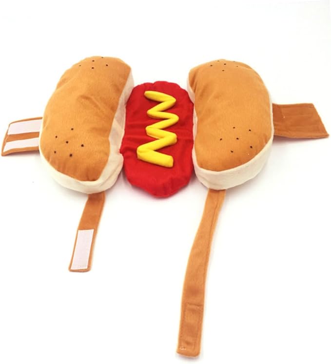 DOITOOL Hot Dog Pet Costume and Burger-Themed Dog Clothes M Size Decorative Cat Festival Outfit Christmas Pet Supplies