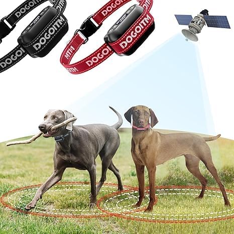 Wireless Dog Fence for 2 Dogs, GPS Wireless Dog Collar with 3 Warning Modes, Pet Containment System with AI Smart Signal, Electric Dog Fence for Outdoor Use(2 Collars)