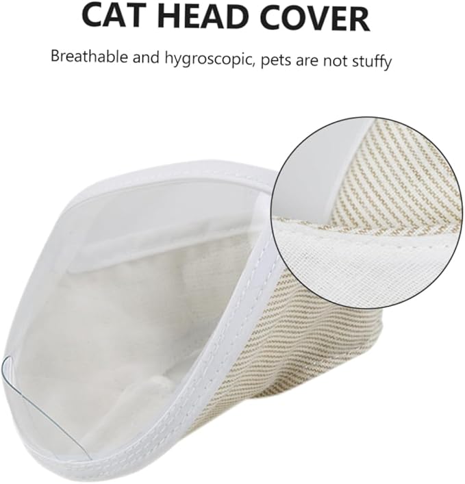 Kisangel Cat Muzzle Cover Breathable Biting Cat Head Protector Scratch Prevention Design Safe PET Mouth Cover for Grooming and Travel
