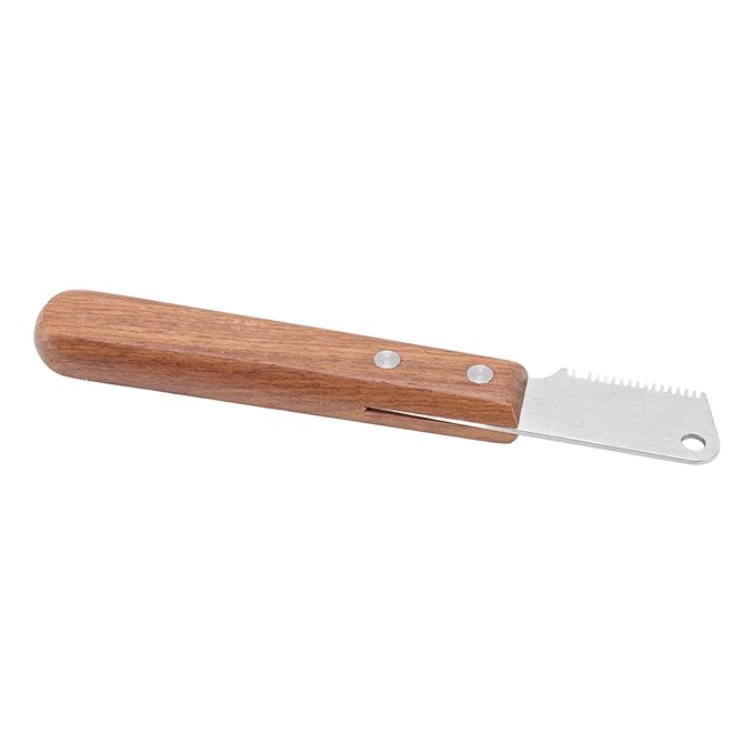 GLOGLOW Nan Dog Hairball Remover, Wooden Stainless Steel Stripping Knife, Professional Pet Grooming Tool for Dogs and Cats, Ideal for Grooming Border Terriers Dog Supplies