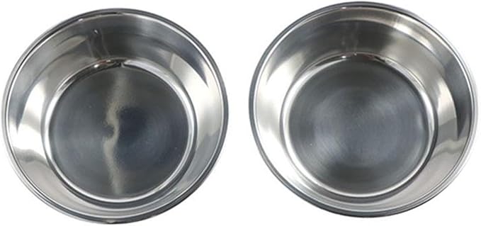 Pet Supplies Large Capacity Dog Bowl Non-Rust Stainless Steel Cat Water Feeder Bowls Silver Pet Food Container Kitten(Size L)